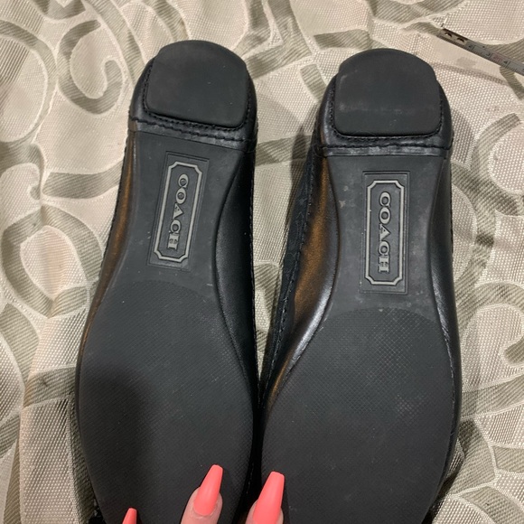 Coach black ballet flats 9 1/2 signature c - Picture 4 of 5